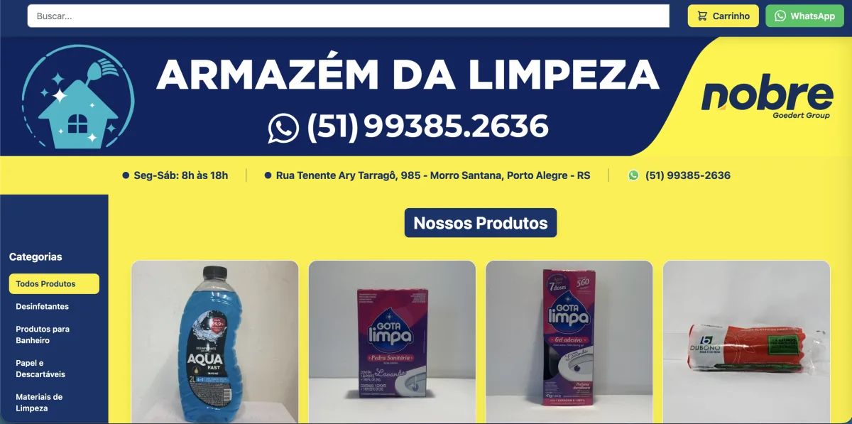 Loja virtual Armazem da Limpeza com e-commerce de produtos de limpeza - desenvolvido pela Meu CDN